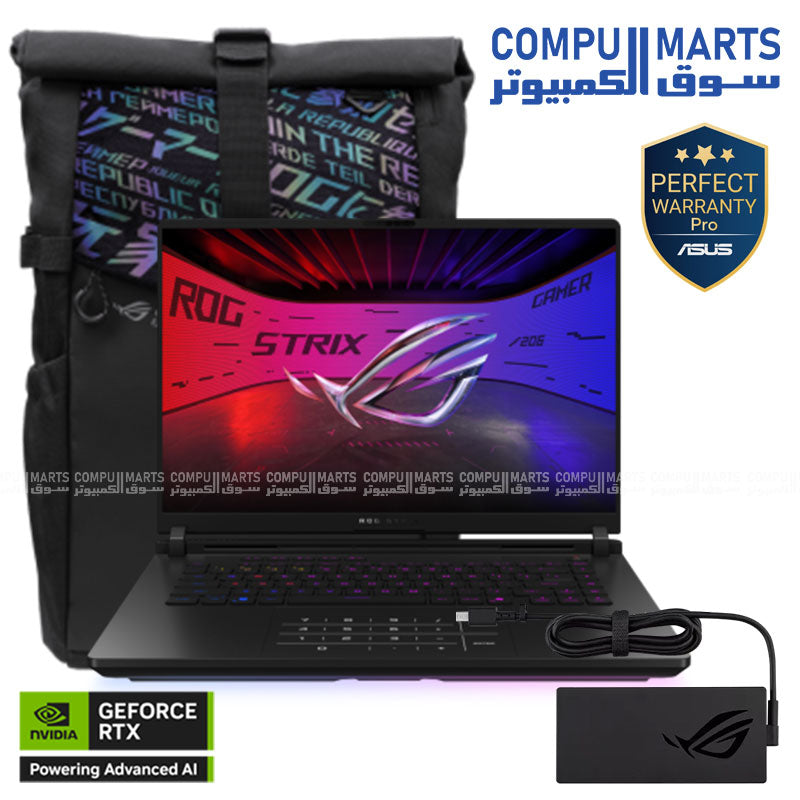 ASUS ROG Strix SCAR 16 G635LW-RW062W – Intel Core Ultra 9 275HX, RTX 5080 16GB, 16”2.5K Mini LED 240Hz 64GB RAM SSD 2TB WIN 11 - 007 First Light GeForce RTX 50 Series Bundle