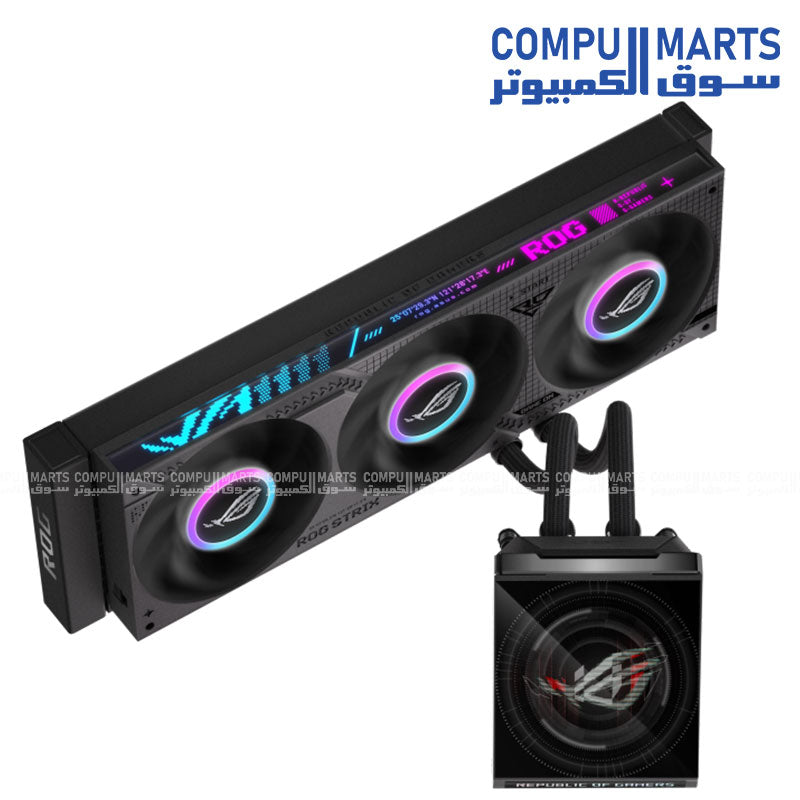 ASUS ROG Strix SLC IV 360 ARGB LCD CPU Liquid Cooler with 5.08-inch IPS LCD and 360mm radiator