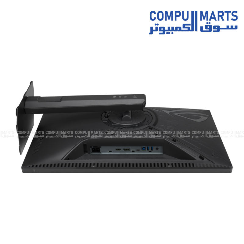 ASUS ROG Strix XG27UCMG rear I/O connectivity ports including HDMI 2.1, DisplayPort 1.4 DSC, and USB-C.