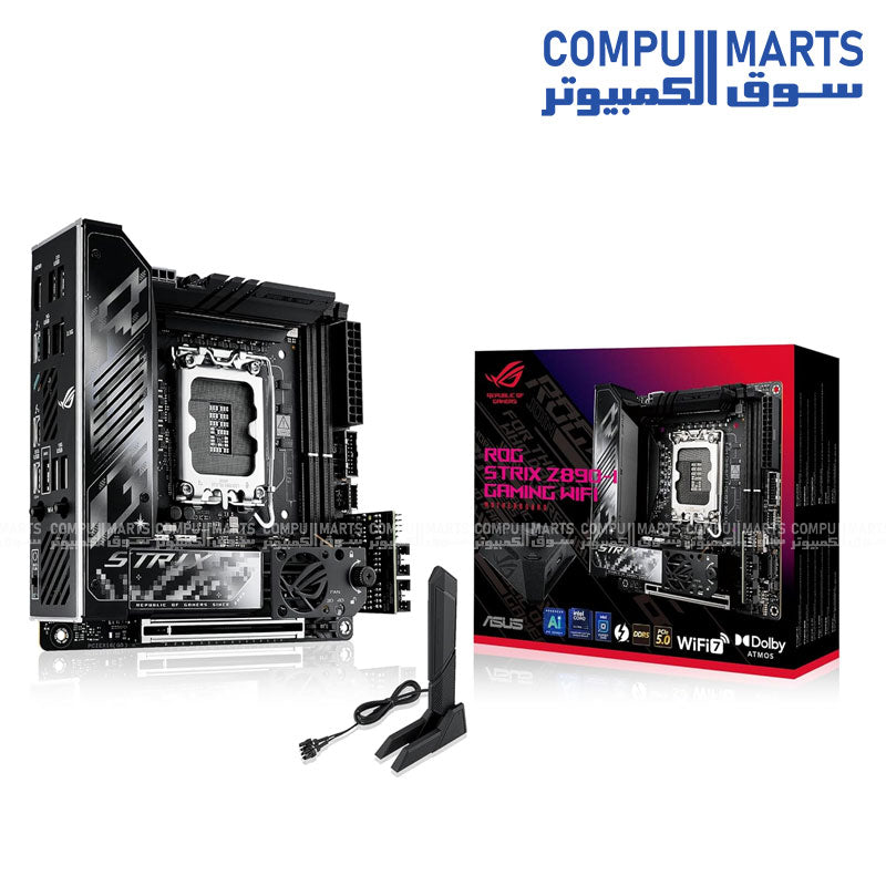 ASUS- ROG- Strix Z890-I Gaming -WiFi -Mini-ITX -Motherboard – LGA1851, DDR5 OC, PCIe 5.0, Wi-Fi 7, Thunderbolt 4 – Egypt