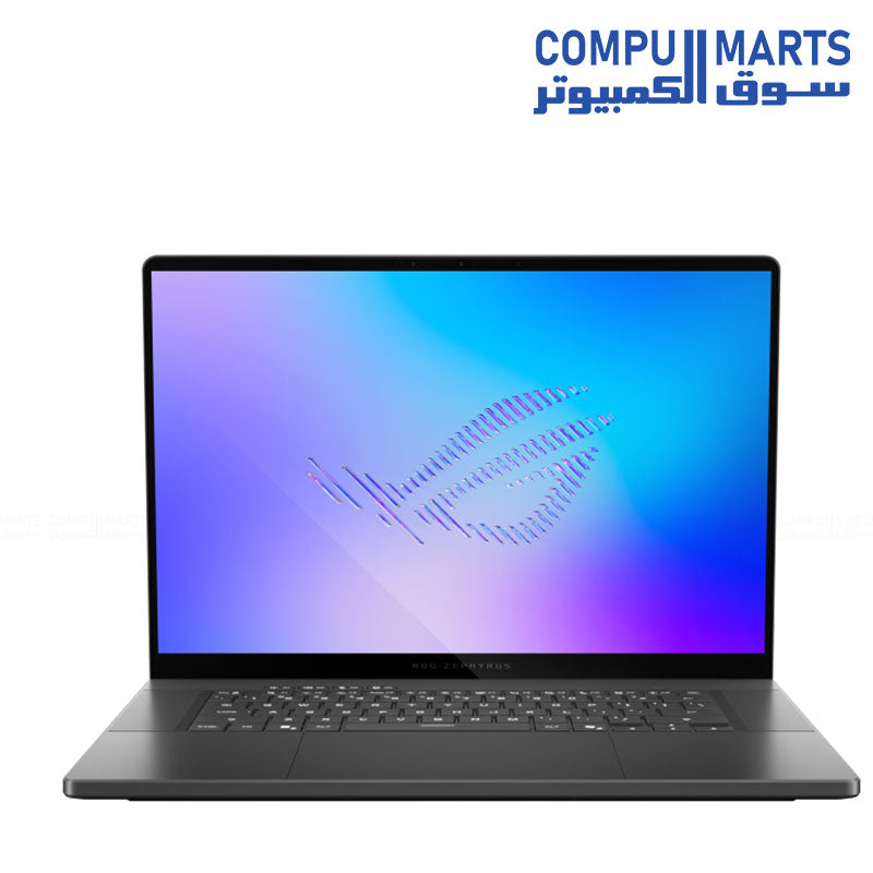 ROG Zephyrus G16 Eclipse Gray laptop featuring 16-inch OLED 2560 x 1600 display with 240Hz refresh rate for gaming laptop Egypt searches