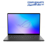 ROG Zephyrus G16 Eclipse Gray laptop featuring 16-inch OLED 2560 x 1600 display with 240Hz refresh rate for gaming laptop Egypt searches