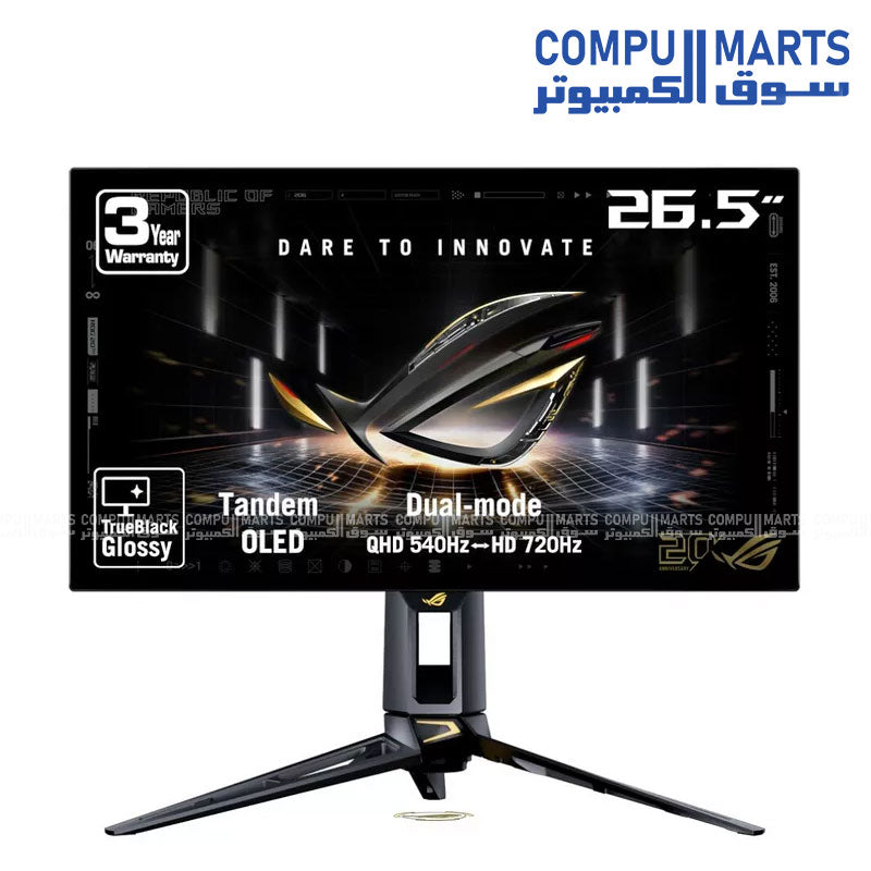 ASUS ROG Swift OLED PG27AQWP-G EDITION 20 26.5 Inch WOLED 2560x1440 540Hz HDR10 Gaming Monitor