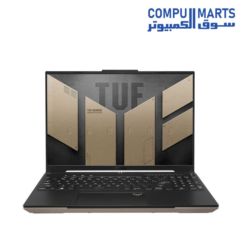 ASUS TUF A16 FA617NSR، AMD Ryzen 7 7435HS، 16 جيجابايت رام، 512 جيجابايت SSD، AMD Radeon RX 7600S، 16 بوصة FHD IPS 165Hz، Windows 11