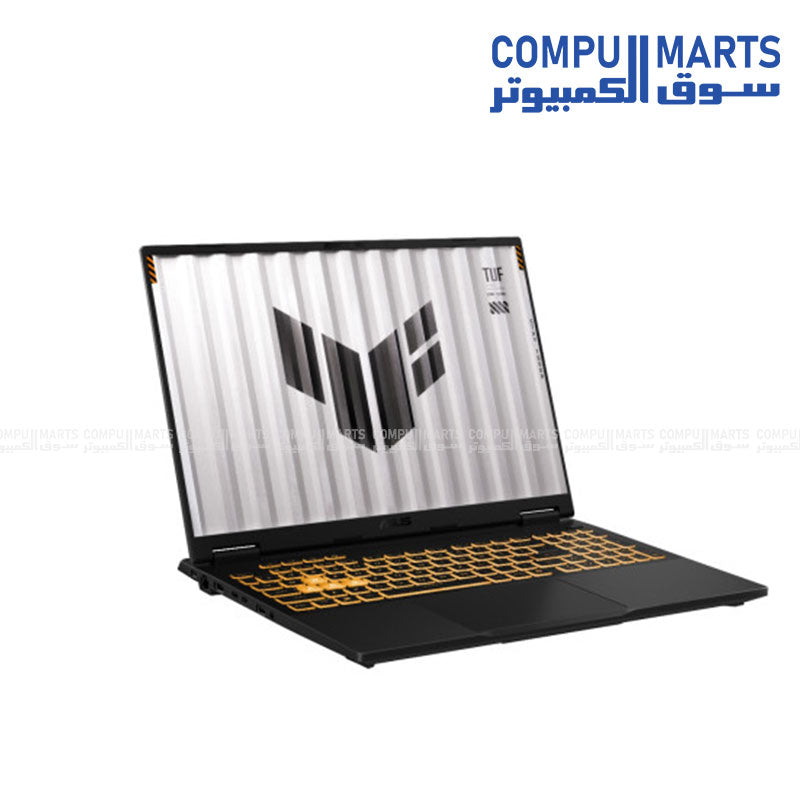 ASUS TUF F16 FX608JHI-TU657W laptop equipped with 16GB DDR5 5600Hz memory and 512GB NVMe Gen4 SSD