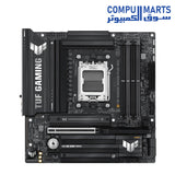 ASUS TUF Gaming B850M-PLUS WiFi AMD AM5 B850 mATX Motherboard, 14+2+1 80A DrMOS Stages, DDR5, PCIe 5.0, 3X M.2, Wi-Fi 6E, 2.5Gb LAN, DP, HDMI, USB 10Gbps ; 20Gbps Type-C, BIOS Flashback, Aura Sync