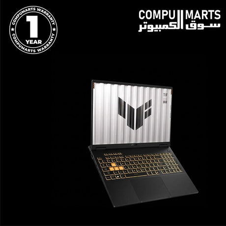 ASUS TUF Gaming F16 side profile displaying I/O ports and connectivity options