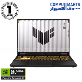 ASUS TUF Gaming F16 laptop with Intel i7-14650HX and RTX 5070