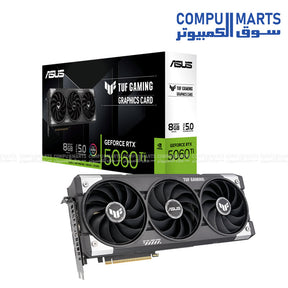 ASUS TUF Gaming GeForce RTX 5060 Ti 8GB GDDR7 Graphics Card – Front View