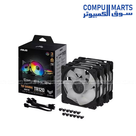ASUS -TUF -GAMING -TR120 -ARGB- Reverse- 120mm- Fan 3-in-1 Pack
