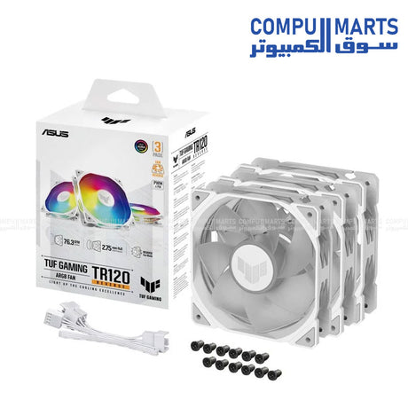 ASUS -TUF -GAMING -TR120 -ARGB- Reverse- 120mm- Fan 3-in-1 Pack
