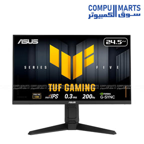 ASUS TUF Gaming VG259QL5A 200Hz gaming monitor with 24.5-inch Full HD Fast IPS display, 0.3ms minimum response time, HDR10 support, ELMB, and DisplayWidget Center available in Egypt
