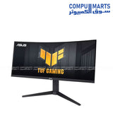 TUF Gaming VG34VQL3A ultrawide gaming monitor featuring 1ms GTG response time, Adaptive-Sync VRR technology, and 21:9 VA display for gaming setups in Egypt