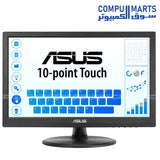ASUS VT168HR 15.6" HD touch monitor with 10-point touch, HDMI, VGA, Flicker-Free, Low Blue Light, and VESA mount. Perfect for kiosks and POS. Available in Egypt.