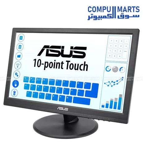 ASUS VT168HR 15.6-inch Touch Monitor – 1366×768 – 10-Point Touch – HDMI – VGA – Eye Care