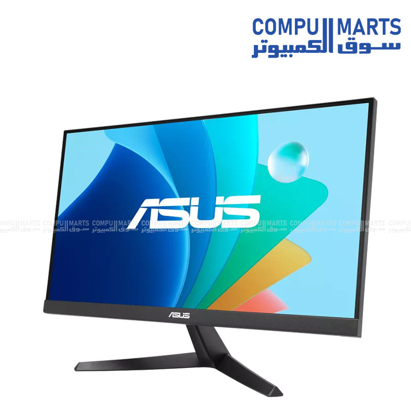 Professional 21.45-inch ASUS monitor featuring Adaptive-Sync VRR technology, anti-glare IPS panel, Flicker Free technology, and antibacterial treatment available from Compumarts