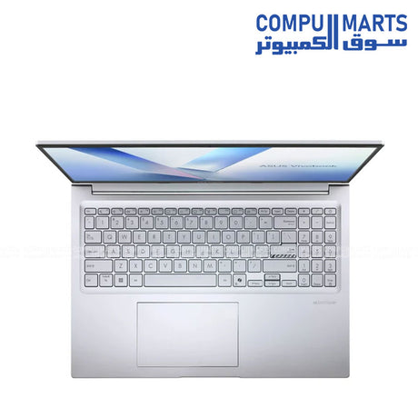 ASUS M1502NAQ-BQ855W laptop featuring a 15.6-inch FHD IPS display with 60Hz refresh rate and Windows 11