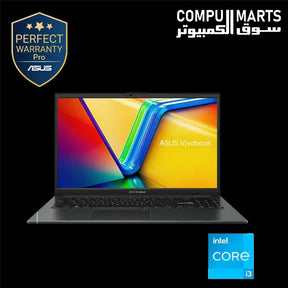 ASUS Vivobook Go 15 E1504GA-NJ606W laptop with Intel Core i3-N305 processor, 4GB DDR4 RAM, 256GB UFS 2.1 storage, Intel UHD Graphics, and Windows 11 Home