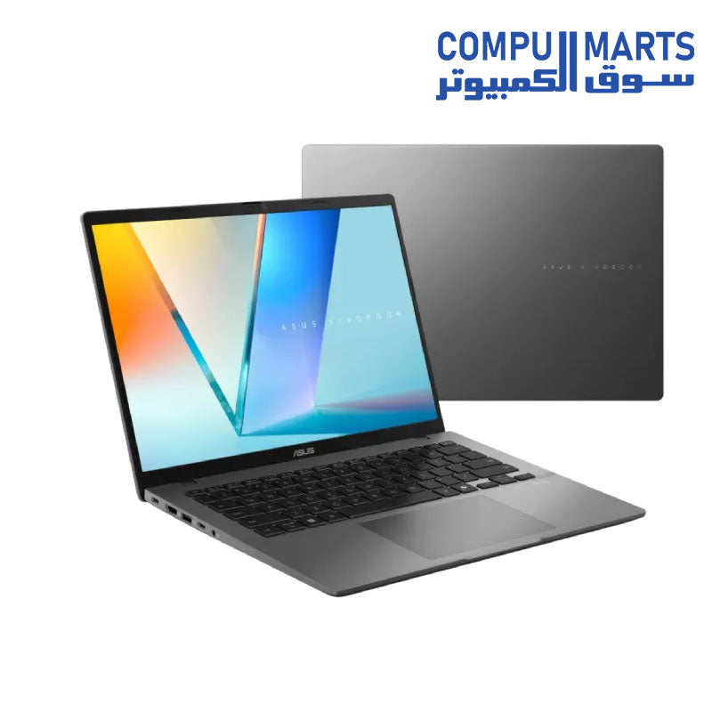 Front view of ASUS Vivobook S14 S3407AA-SF155W featuring Intel Core Ultra 5 processor and 14-inch OLED displa