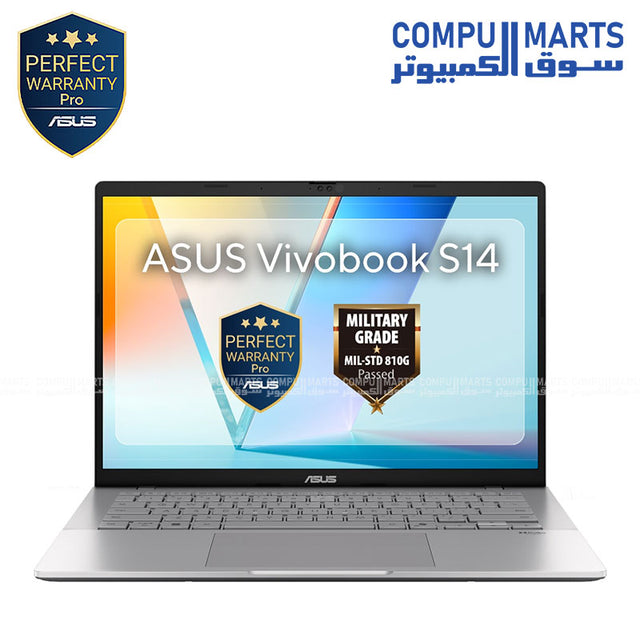 ASUS Vivobook S14 OLED Snapdragon X 16GB RAM 512GB SSD Copilot Plus laptop Cool Silver ultra slim