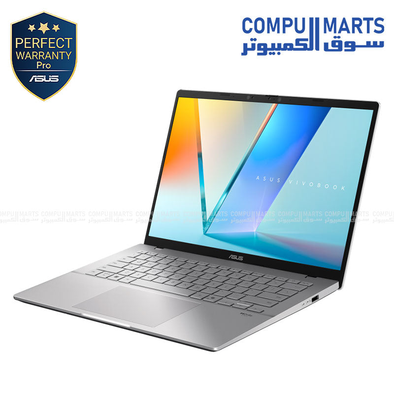 ASUS Vivobook S14 OLED Snapdragon X 16GB RAM 512GB SSD Copilot Plus laptop Cool Silver ultra slim