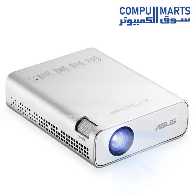  ASUS ZenBeam E1R portable DLP LED projector with 854x480 WVGA native resolution and 200 Lumens brightness