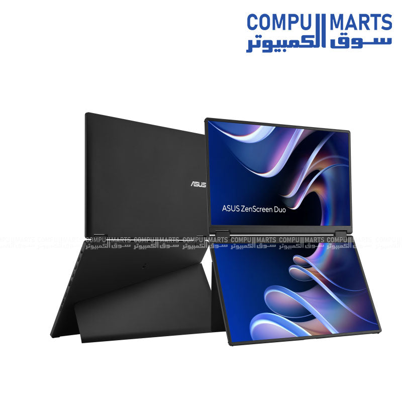 ASUS ZenScreen Duo MB14FCD portable monitor dual 14-inch 16:10 1920x1200 IPS HDR10 100% sRGB USB-C Mini HDMI foldable portable display for productivity and travel use in Egypt