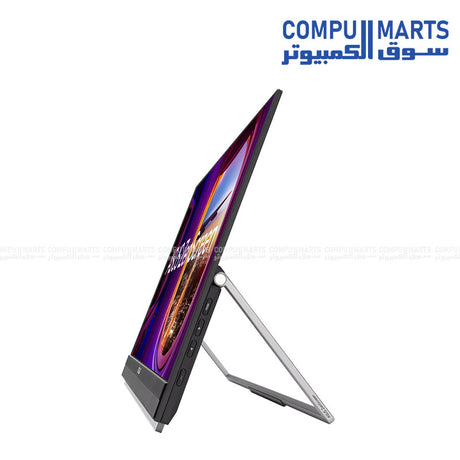 ASUS ZenScreen MB229CF with integrated carrying handle, adjustable C-clamp arm, partition hook kit, and 100x100mm VESA mounting support from Compumarts