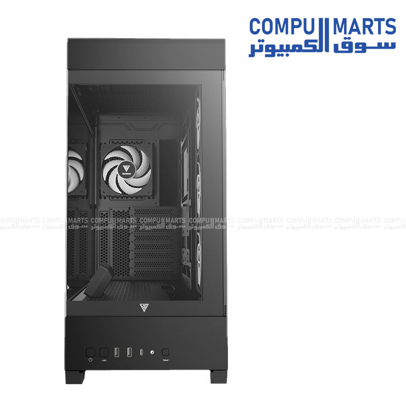 GAMDIAS ATLAS P1 Mid Tower Gaming Case – Tempered Glass – ARGB Fans – ATX / Micro-ATX / Mini-ITX – USB Type-C