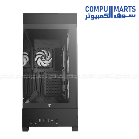 GAMDIAS ATLAS P1 Mid Tower Gaming Case – Tempered Glass – ARGB Fans – ATX / Micro-ATX / Mini-ITX – USB Type-C