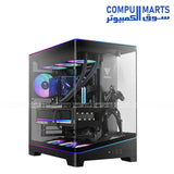 ATLAS P6 CG black PC case with tempered glass