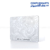 ATTACK SHARK CM05 Glass Gaming Mouse Pad 17.7x15.7 Inch 450x400mm Nano-Textured Surface 9H Hard Tempered Glass Non-Slip PU Base White Black Contour