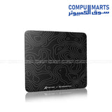 ATTACK SHARK CM05 Glass Gaming Mouse Pad 17.7x15.7 Inch 450x400mm Nano-Textured Surface 9H Hard Tempered Glass Non-Slip PU Base White Black Contour