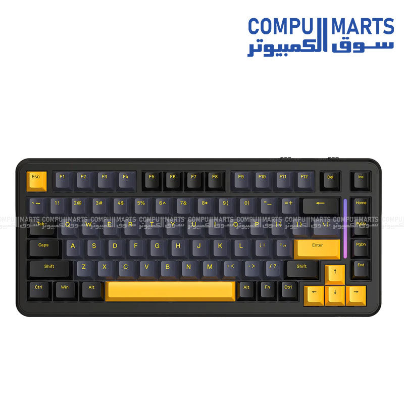 ATTACK SHARK M86 Tri-mode Gasket Mechanical Keyboard 75% ANSI Layout Triple-Mode Bluetooth 2.4G Type-C Hot-Swappable Blueberry Switch RGB Keyboard with 4000mAh Battery and PBT Side-Printed Keycaps