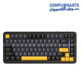 ATTACK SHARK M86 Tri-mode Gasket Mechanical Keyboard 75% ANSI Layout Triple-Mode Bluetooth 2.4G Type-C Hot-Swappable Blueberry Switch RGB Keyboard with 4000mAh Battery and PBT Side-Printed Keycaps