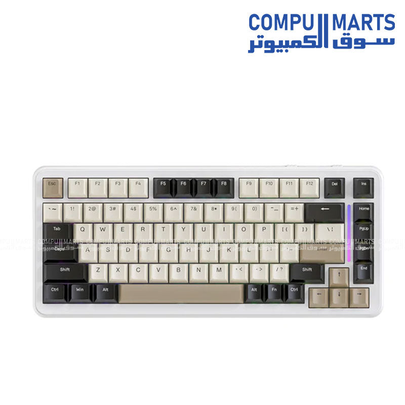 ATTACK SHARK M86 Tri-mode Gasket Mechanical Keyboard with 75% ANSI layout, triple-mode connectivity, Blueberry switches, RGB lighting, and 4000mAh battery available in Egypt