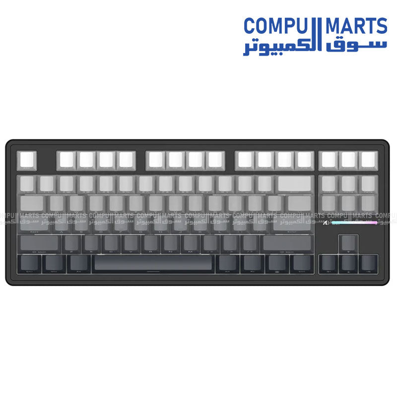 ATTACK SHARK M87PRO Wireless Mechanical Keyboard 87 Keys Tri-Mode RGB Gasket Mount Hot Swappable White Jade Switch Side Printed PBT Keycaps