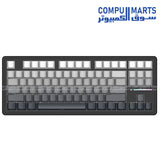 ATTACK SHARK M87PRO Wireless Mechanical Keyboard 87 Keys Tri-Mode RGB Gasket Mount Hot Swappable White Jade Switch Side Printed PBT Keycaps
