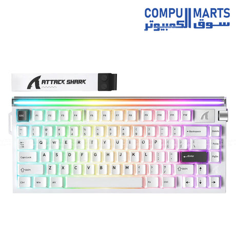 Featuring 79 keys, USB-C wired connectivity, and South-facing 16M RGB backlight on the ATTACK SHARK R85 HE keyboard for keyboard Egypt searches