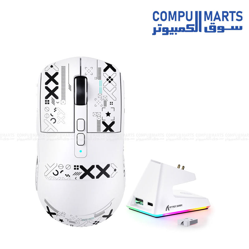 Attack Shark X6 tri mode wireless mouse with Bluetooth 5.2 USB-C and programmable buttons in Egypt