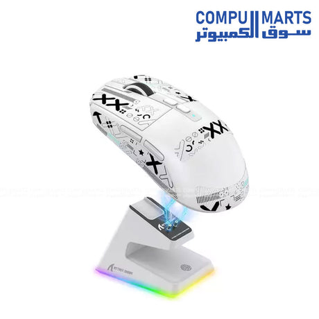 Attack Shark X6 lightweight 49g mouse with RGB charging base and multi device compatibility gaming mouse Egypt