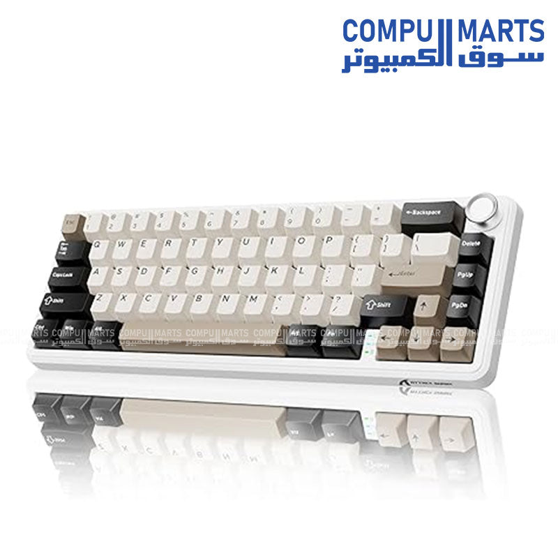 ATTACK SHARK X66 keyboard compatible with gaming consoles, laptops, PCs, smartphones, and tablets featuring Tri Mode connectivity for buyers in Egypt