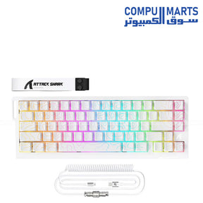 ATTACK SHARK X68MAX HE Rapid Trigger CNC Aluminum Keyboard with 66 keys, Magnetic Switch support, USB-C wired connection, 8000Hz polling rate, and 128K scan rate