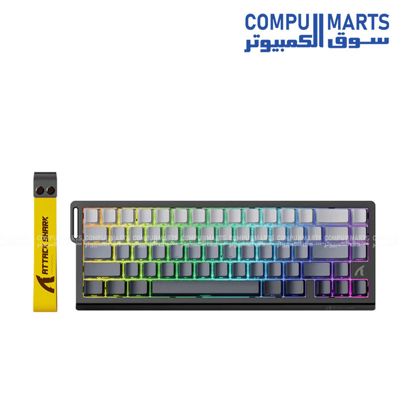 ATTACK SHARK X68 HE Rapid Trigger Keyboard Magnetic Switch with 0.01mm Rapid Trigger Accuracy, 8000Hz Polling Rate, Adjustable Actuation Points, DKS Function and RGB Backlight - Moonlight