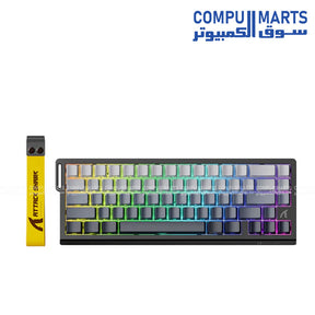 ATTACK SHARK X68 HE Rapid Trigger Keyboard with magnetic switch technology, 0.01mm rapid trigger accuracy, 8000Hz polling rate, adjustable actuation points, and RGB backlight available in Egypt