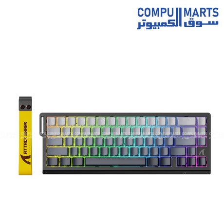 ATTACK SHARK X68 HE Rapid Trigger Keyboard with magnetic switch technology, 0.01mm rapid trigger accuracy, 8000Hz polling rate, adjustable actuation points, and RGB backlight available in Egypt