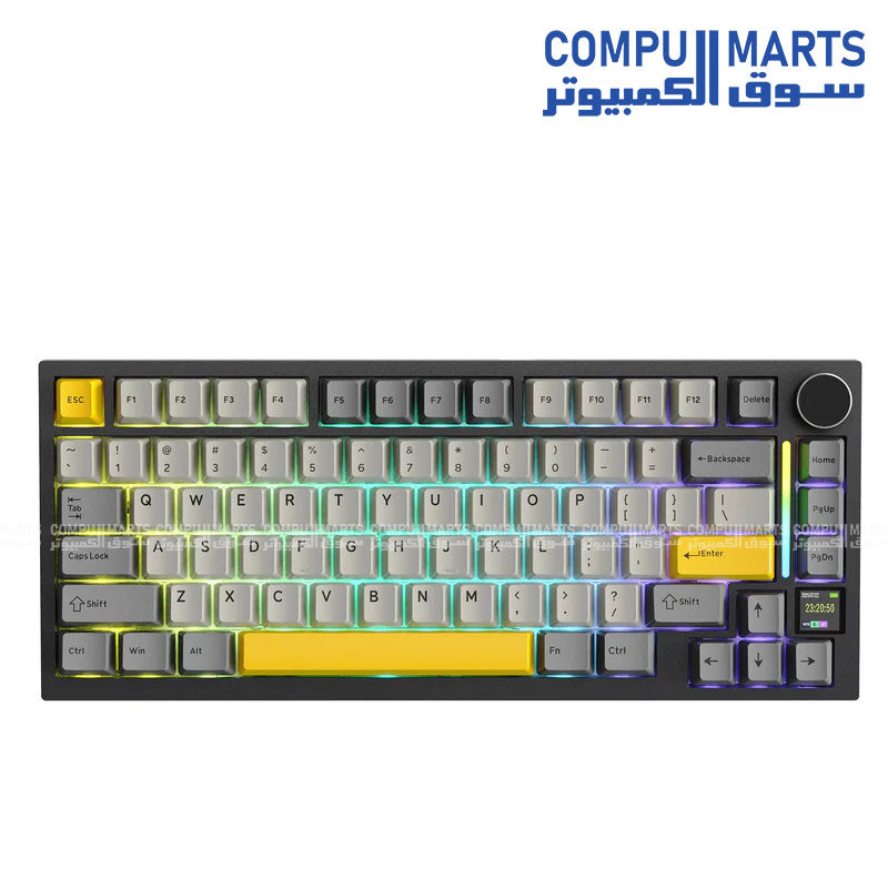 ATTACK SHARK X820Ultra Tri-mode Gasket Mechanical Keyboard 80 Keys Plus Knob 2.4G Wireless Bluetooth 5.0 USB-C Wired 4000mAh Battery TFT Smart Display