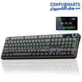 AULA F108 Pro full size wireless mechanical keyboard with RGB lighting and metal control knob