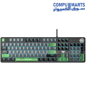 AULA F2088 Pro mechanical gaming keyboard with clicky blue switches and rainbow LED backlighting