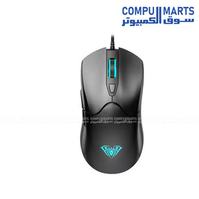AULA S13 Gaming Mouse wired USB optical mouse with DPI 1200/1800/2400/3600, 6 programmable buttons, 7-color Rainbow RGB, and Windows macOS Linux compatibility